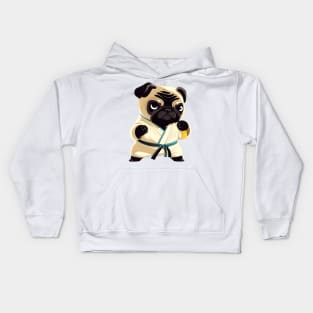 Pug dog knows karate Kids Hoodie